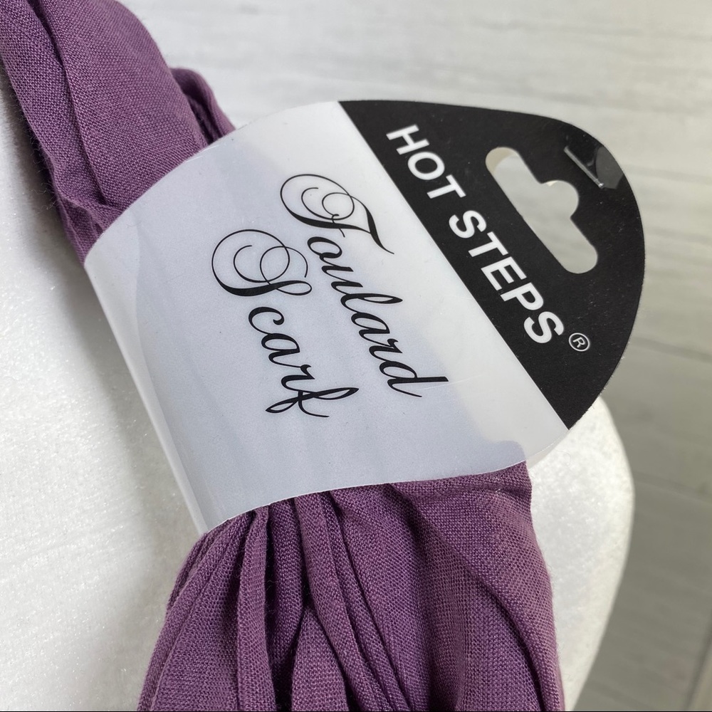 ⭐️SEE NEW LISTING⭐️Hot Steps Purple Foulard Scarf - Picture 2 of 6